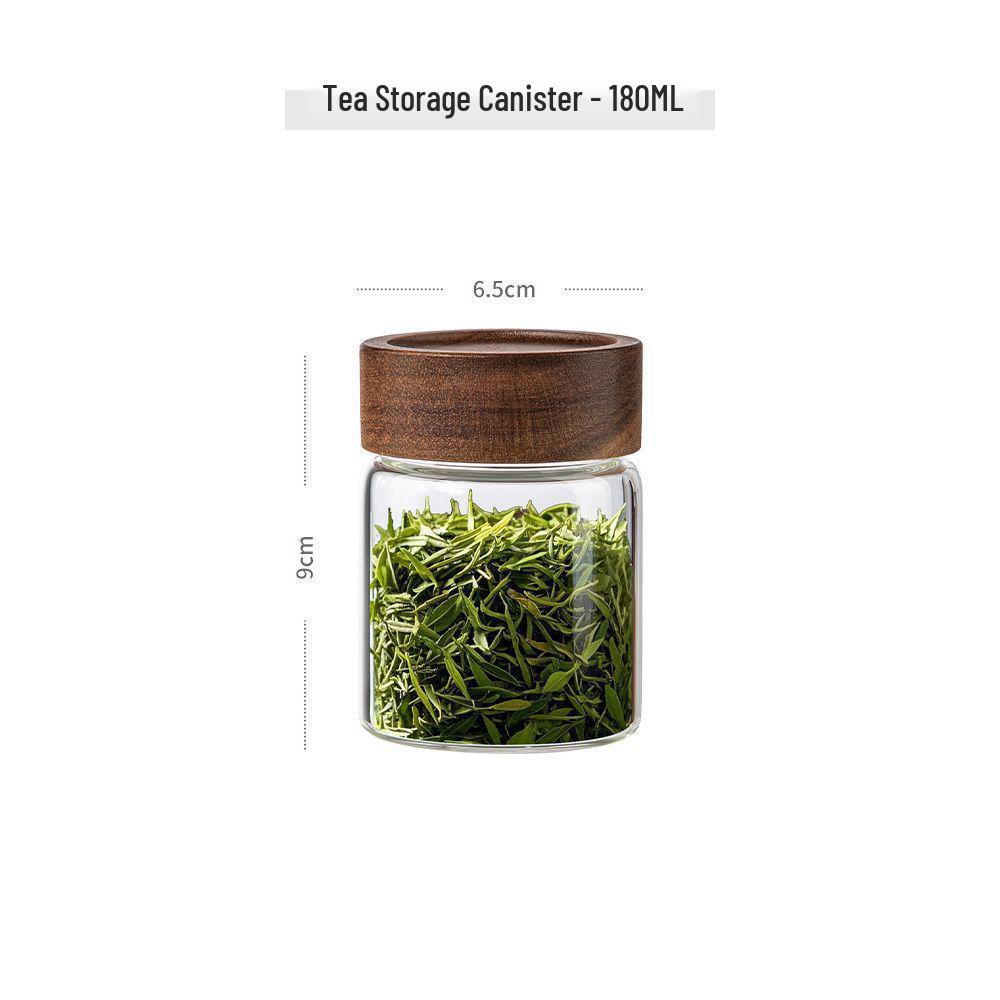 Transparent Borosilicate Glass Tea Canister: Airtight Storage Jar for Herbs, Snacks, Grains & More