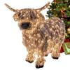 3D Leuchtende Hochlandstrohkuh 11 Zoll Höhe Leuchtende Harzkuhfigur Outdoor Hof Rasen Bauernhaus Bauernhof Veranda Gartendekor