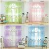 Offset Printing Sheer Curtains Yarn Tulle Window Blind Screen Voile Panels AU