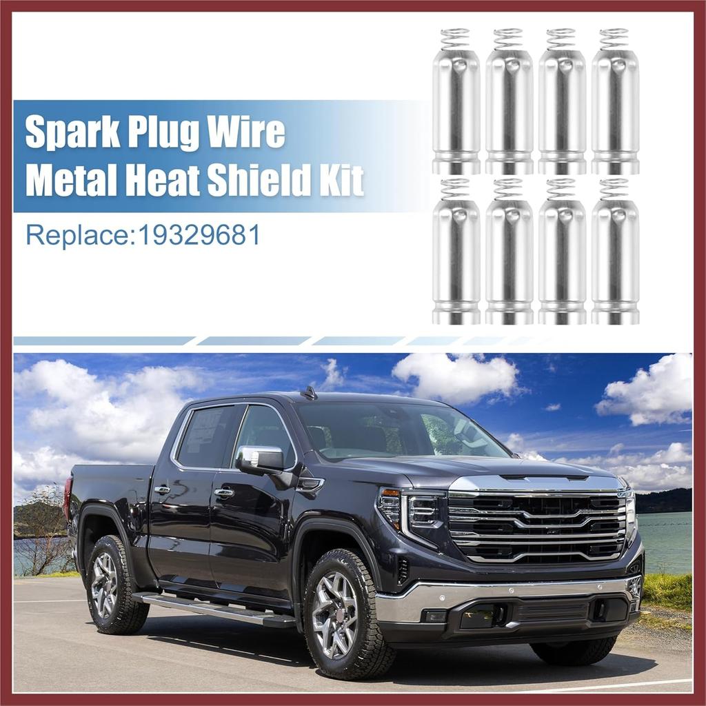 8 Pcs Spark Plug Wire Metal Heat Shield Set for Chevy 4.8L 5.3L 6.0L V8 Engine for GM LS/LT-Series 2004-2019 Ignition Spark Plug Wire Covers,