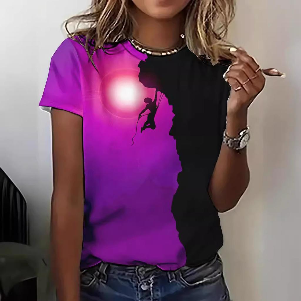 Short Sleeve Plus Size 3d Printed T Shirt for Women Tops