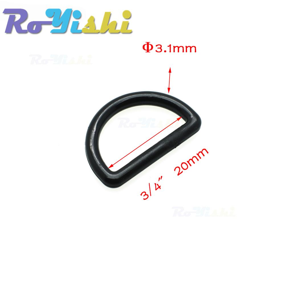 10 Stück/Packung Kunststoff D-Ring Schnallen Gurtbandgröße 10mm 12mm 15mm 20mm 25mm 30mm 38mm 45mm Schwarz
