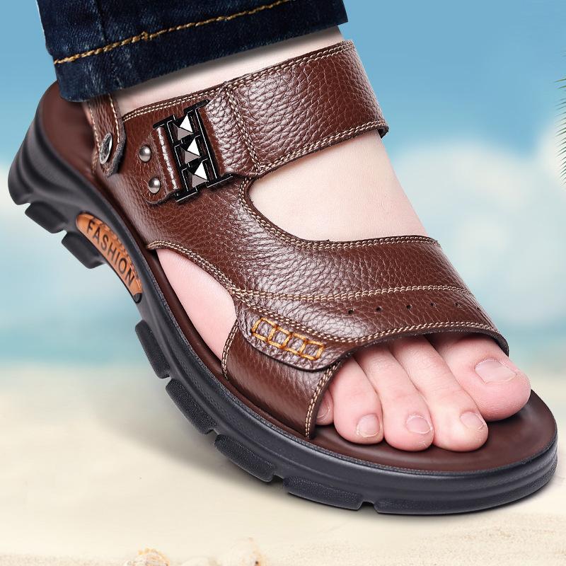 High-Quality Men's Sandals Summer Waterproof Anti-Slip Soft Bottom Wear-Resistant Beach Shoes Thick Bottom Luxury Slippers