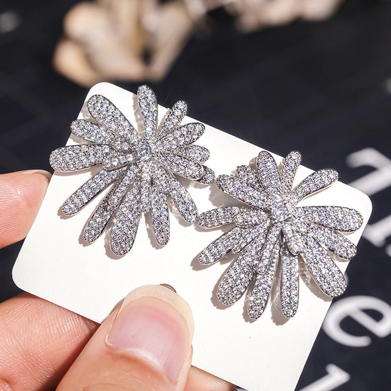 Fashion Copper Alloy Zircon Jewellery Drop Earrings For Women Wedding Party Gifts