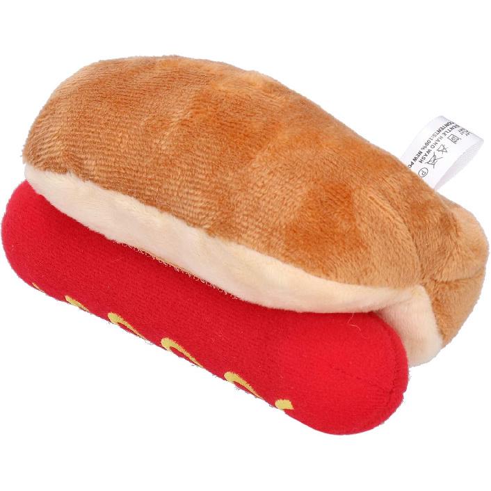 Jeanoko Hot Dog Toy Exquisite Design Food Shape Stuffed Toy Squeezable Soft Plush Dog Toy Soft Plush Hot Dog Shape for Cats Dogs