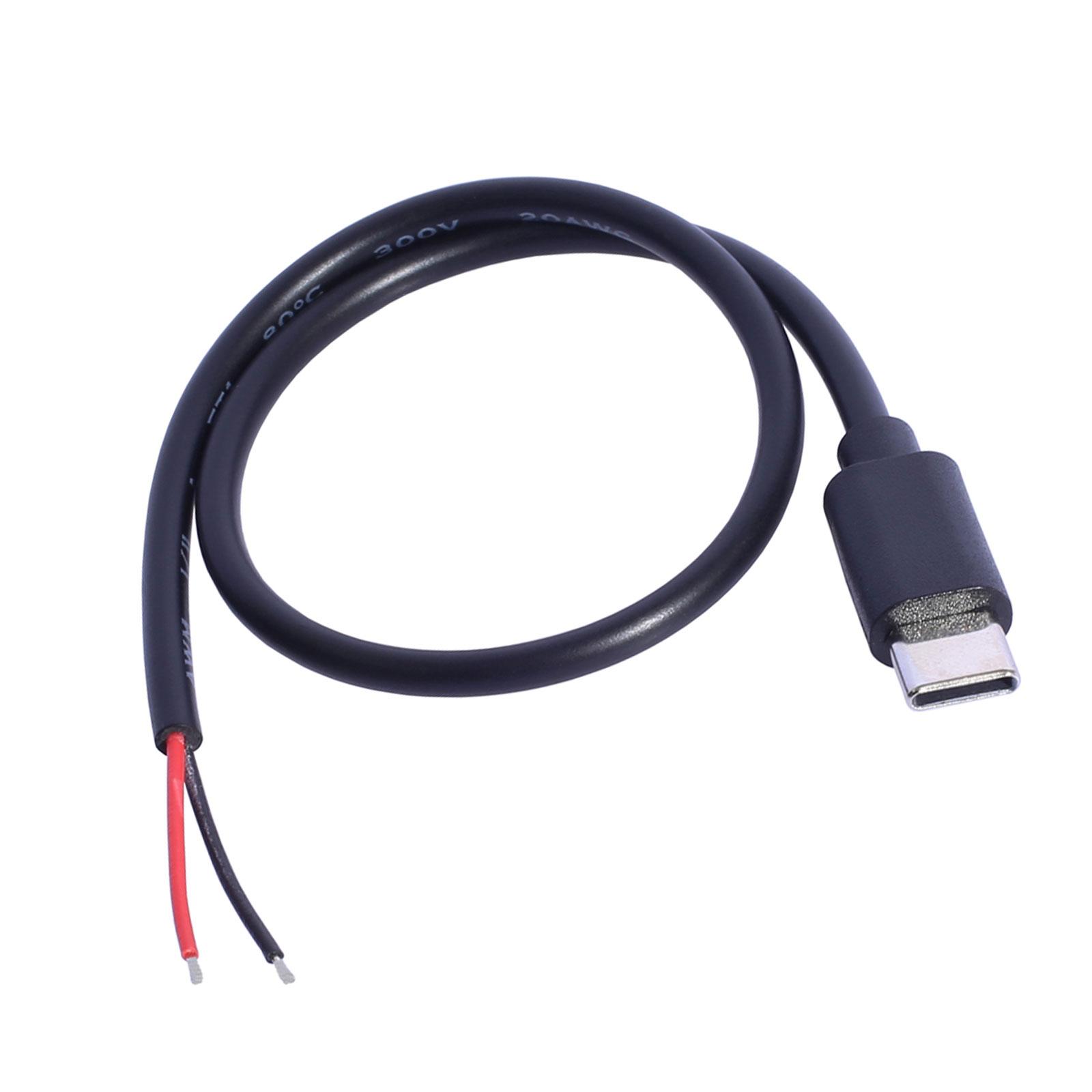 

Кабель питания USB C - Bare Wire 30CM 20AWG Pigtail Line для зарядки устройств USB Type C, таких как телефоны, планшеты и многое другое