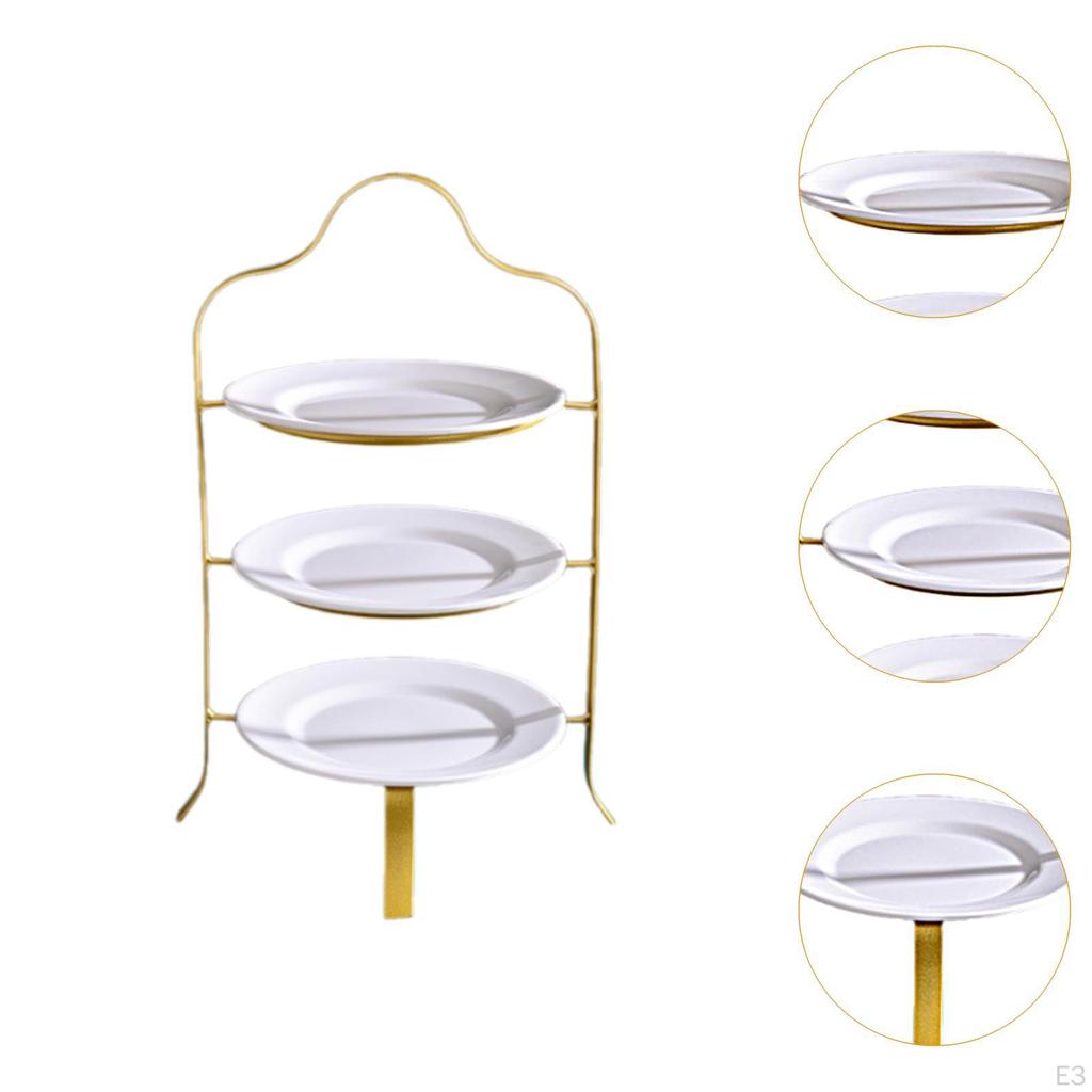 Stojan na dorty Servírovací podnos na pečivo Stojan na sušenky Praktická mísa na ovoce 3patrový na cukroví