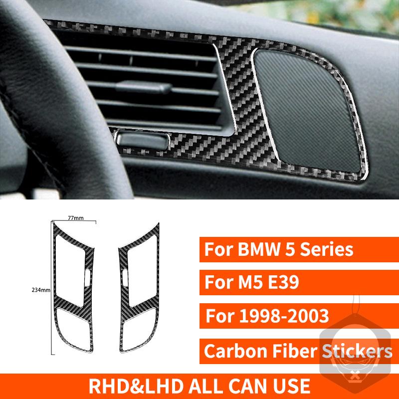For BMW 5 Series M5 E39 1998-2003 Real Carbon Fiber Sticker Radio AC CD Shift Door Lift Panel Car Accessories Ide Decorative