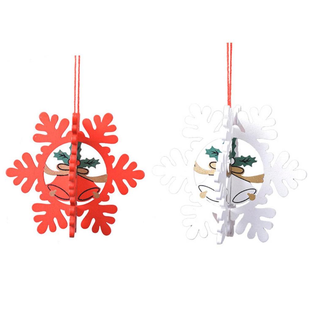 Christmas Wooden Pendants For Xmas Tree Snowflakes Chrism In Decoration Creative Decoratio Decor Ornament Party Gift Accessories