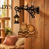 Cat Decor for Book Lovers Vintage Bookshelf Light with Sleeping on Design, Retro Lantern Unique Craft Gifts Students Lamp Reading, Decorative