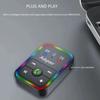 Car 2 in 1 Wireless Bluetooth 5.3 Transmitter or Receiver RGB Light Hand Free With Mic 3.5mm AUX Jack Audio Adapter MP3 Player