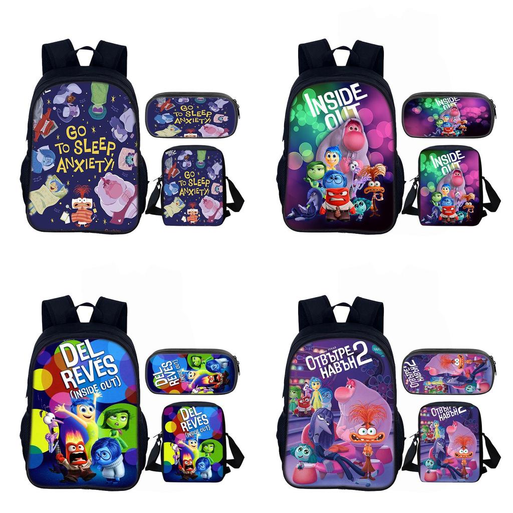 Inside Out 16inch School Backpack Set With Polyester Material For Kids And Teens