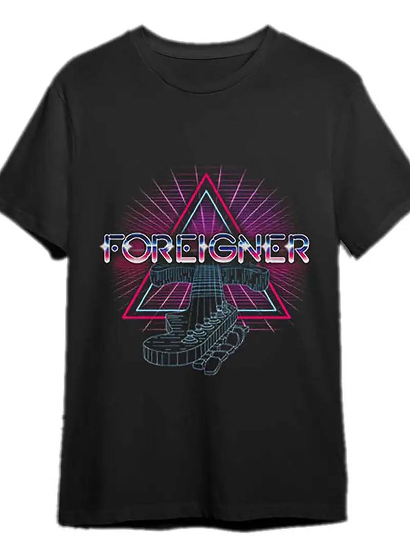 

FOREIGNER Guitar Graphic T-Shirt 100% Cotton O-Neck Short Sleeve Summer Casual Mens T-shirt Streetwear - Men s Summer Cotto... S разноцветный