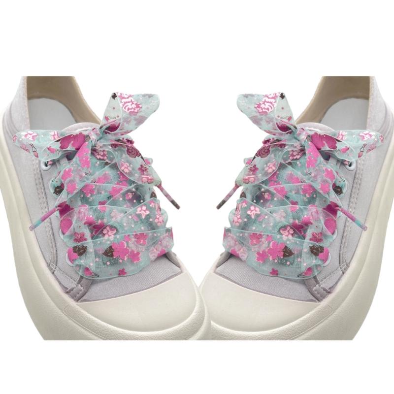 Organza Printed Transparent Shoe Laces For Sneakers Casual Shoes Universal Fit Breathable Lightweight Design