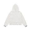 Vintage Polka Dot Embroidered Hoodie Loose Fit Casual Short Sweatshirt Women Streetwear