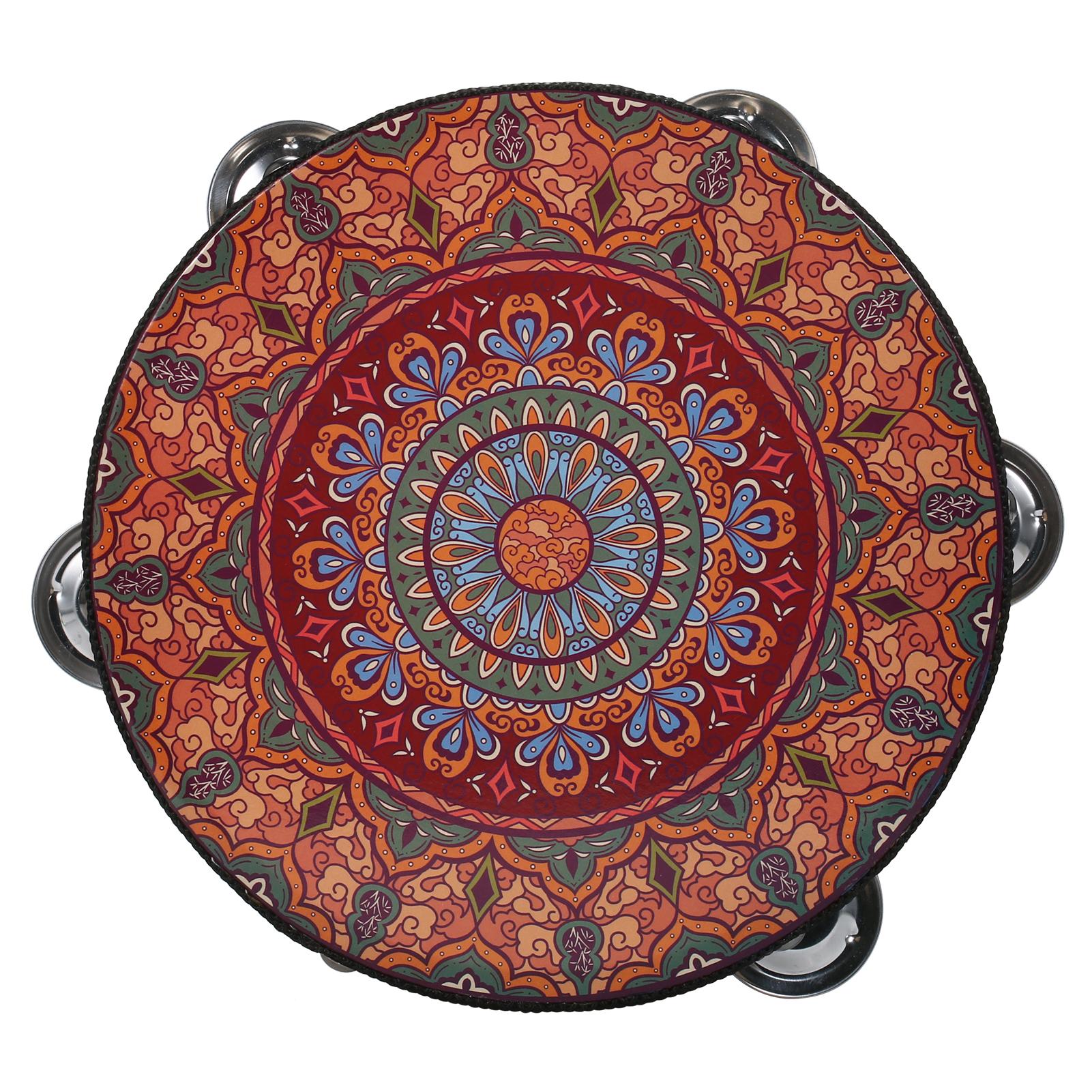 

Деревянный бубен, колокольчик, ручной барабан с двухрядными металлическими тарелками, джинглы, музыкальный ударный инструмент для детей, игр для взрослых CHINA