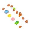 13pcs Mini Figures Cute Capybara Water Pool Turtle Shape Water Proof Resin Miniature Figurines for Doll House Tabletop