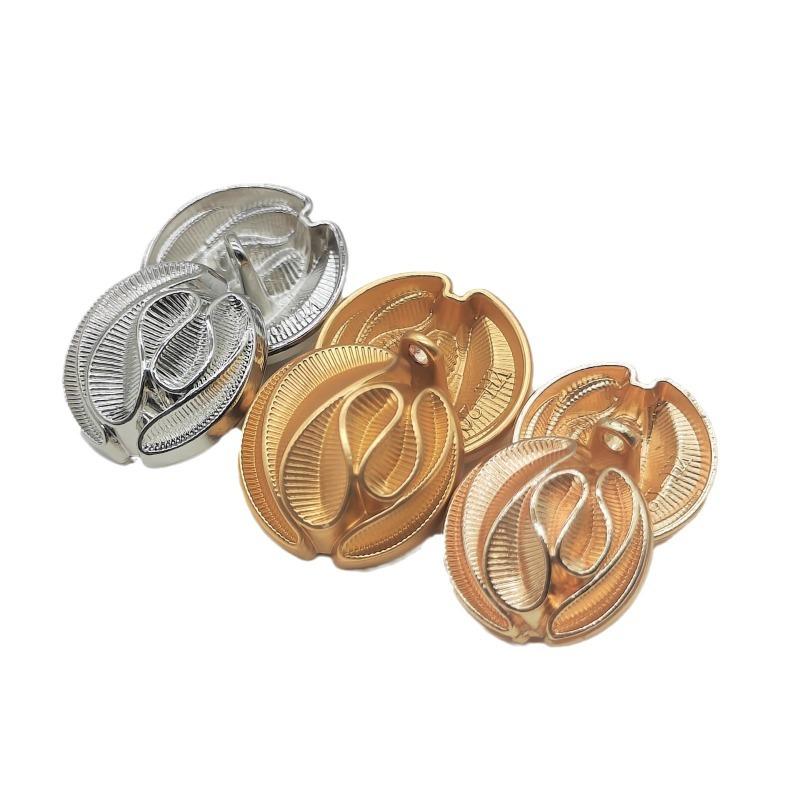5pcs Striped Design Metal Buttons for Coats Dresses and Jackets Elegant Simple Decorative Button DIY Apparel Sewing Supplies
