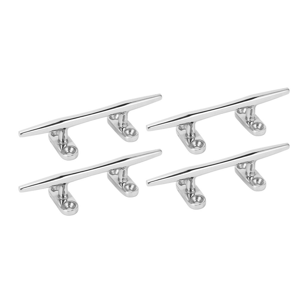 4Pcs Boat Dock Cleat 5 Inch 316 Stainless Steel Secure Fixation Marine Rope Cleat for Yacht Ship