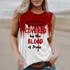 Women's Round Neck Casual Sleeveless Halloween Printed Vest T-Shirt Top