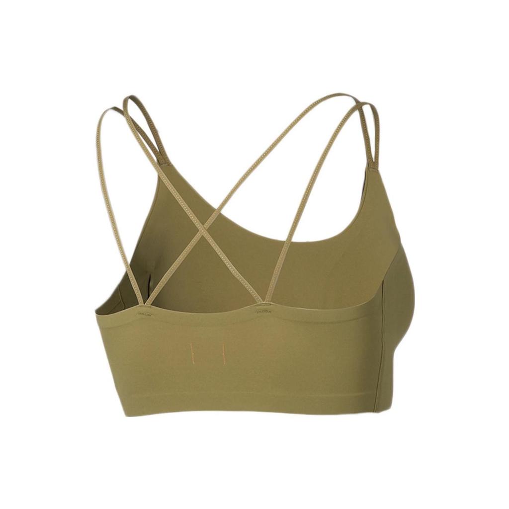 Li Ning Fitness Series FW22 Solid Color Logo Print Sports Bra Women Underwear Green AUBS096-6