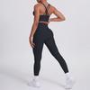 Nude Brushed Cross Back Bra, Casual Sports, Hip Lifting Pants, Fitness Yoga Suit, Two-piece Set
