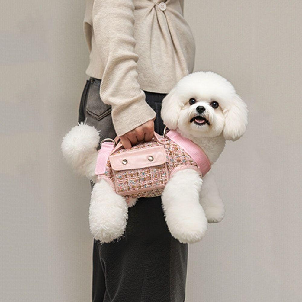 Stylish Pet Traction Backpack Elegant Dogs Going Out Bag Adjustable Cat Carrier Bag  Travel