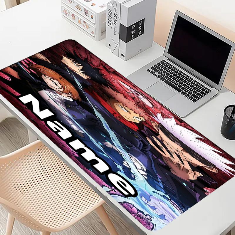 Personalizowana podkładka pod mysz z motywem Jujutsu Kaisen z imieniem, Mata na biurko do laptopa PC, Dekoracyjna mata na biurko do domu, Podkładka pod klawiaturę, Prezent