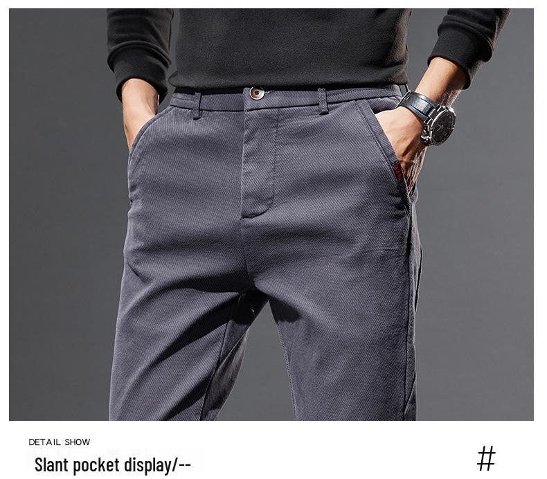 2025 Spring Men's Slim-Fit Casual Straight Pants - Versatile Light Business Trousers with Stretch