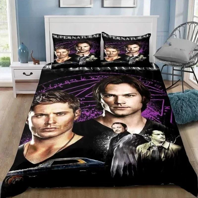 Supernatural Sam Dean Bedding Set Boys Girls Twin Queen Size Anime Duvet Cover Pillowcase Bed Kids Adult Fashion Home Textileext