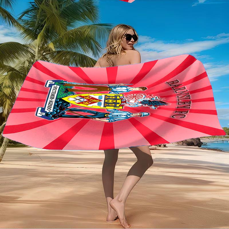 Barnsley Crest Design Beach Towel Microfiber Beach Towel, Lightweight and Quick-Dry, for Summer Travel, Swimming Pool Fan Birthday Gift