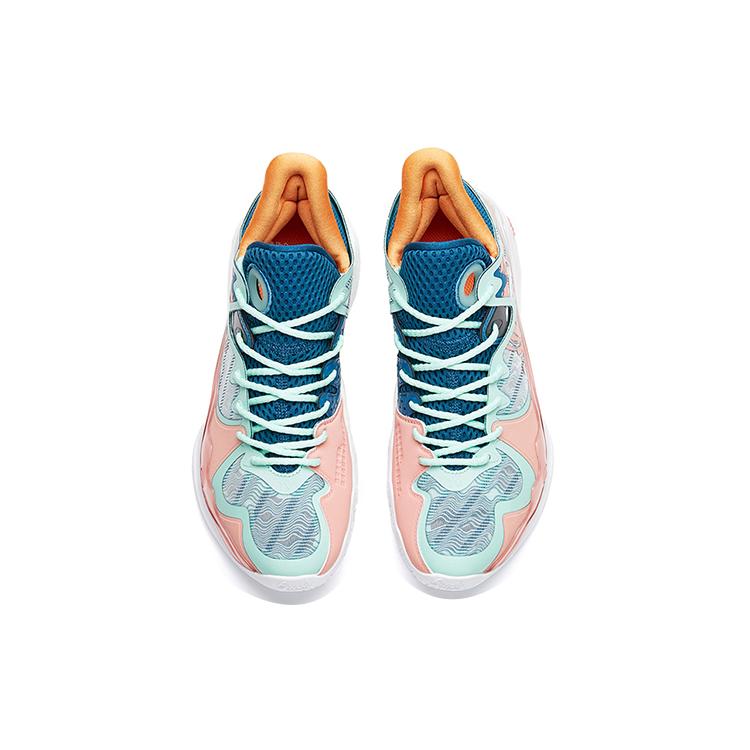 Anta Shock Wave 4 Abrasion Resistant Slip Resistant Low top Basketball Shoes Women's Blue Pink 122231106-2