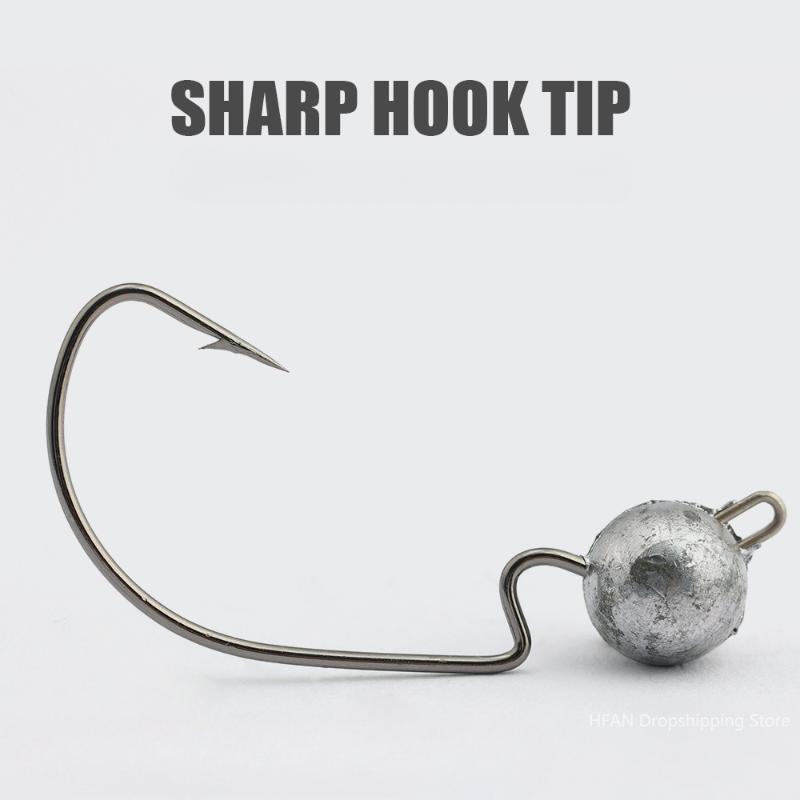 5Pcs 3.5g/5g/7g/10g Exposed Jig Head Fishing Hook Soft Worm Fishhook Jigging Crank Hook Bass Pike Fishing Tackle