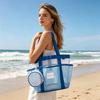Large Mesh Beach Tote Bag, Family Beach Bag for Toys & Vacation Essentials, Quick Drying Sand-proof Waterproof Storage Pouch