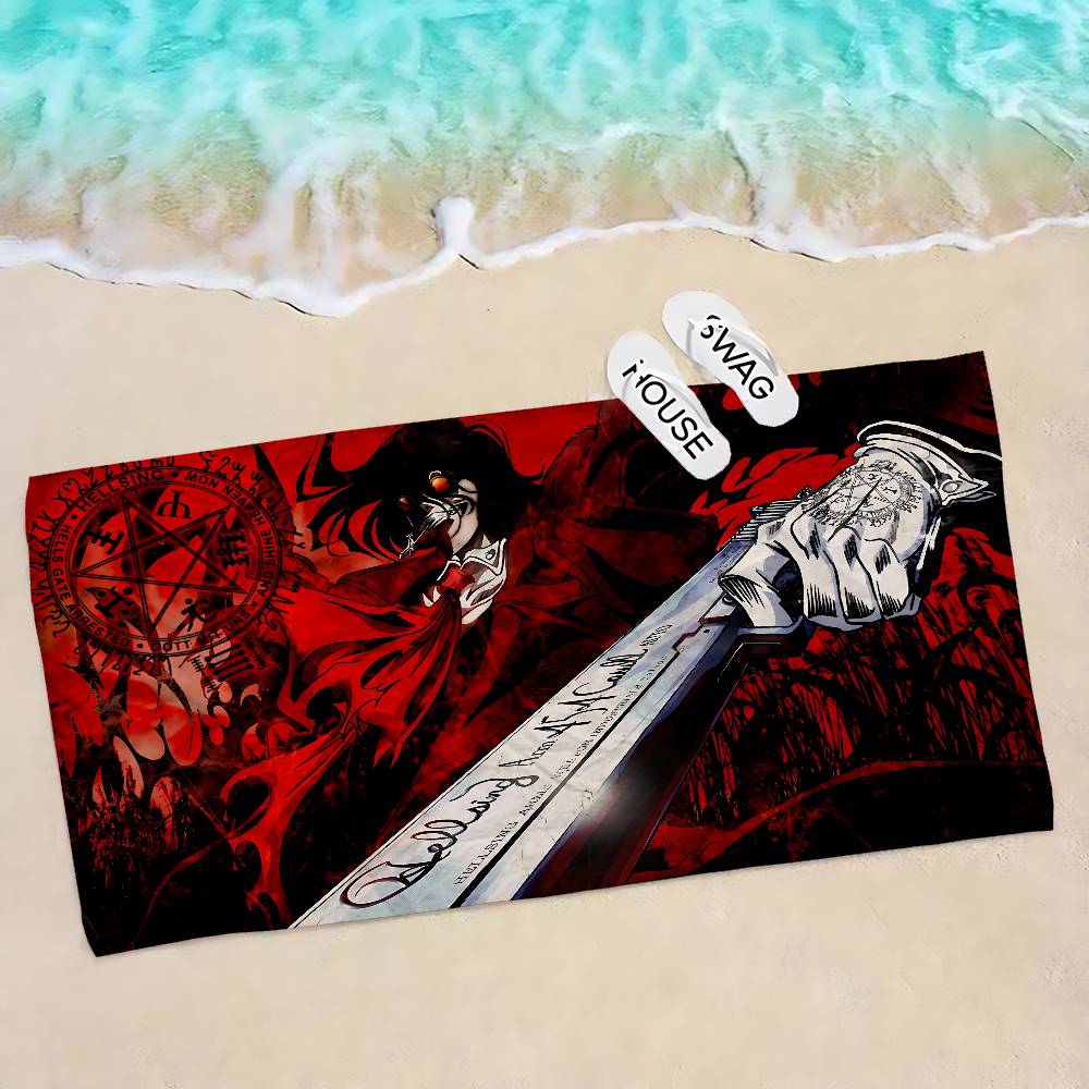 H-HellsingS Anime Microfiber Beach Towel Absorbent Quick dry Soft Yoga Swimming Resort Mountain Climbing Towel