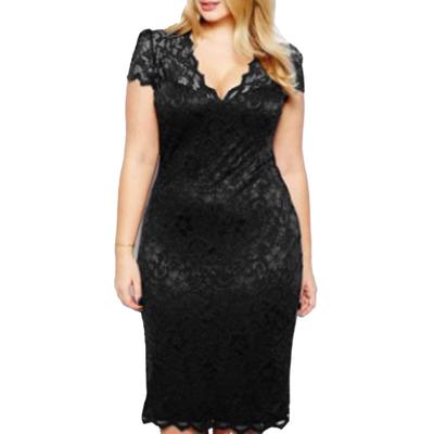Women Spring Summer Lace Dress Plus Size Elegant Dress Comfortable Breathable High Recognition Slimming Flattering Fit