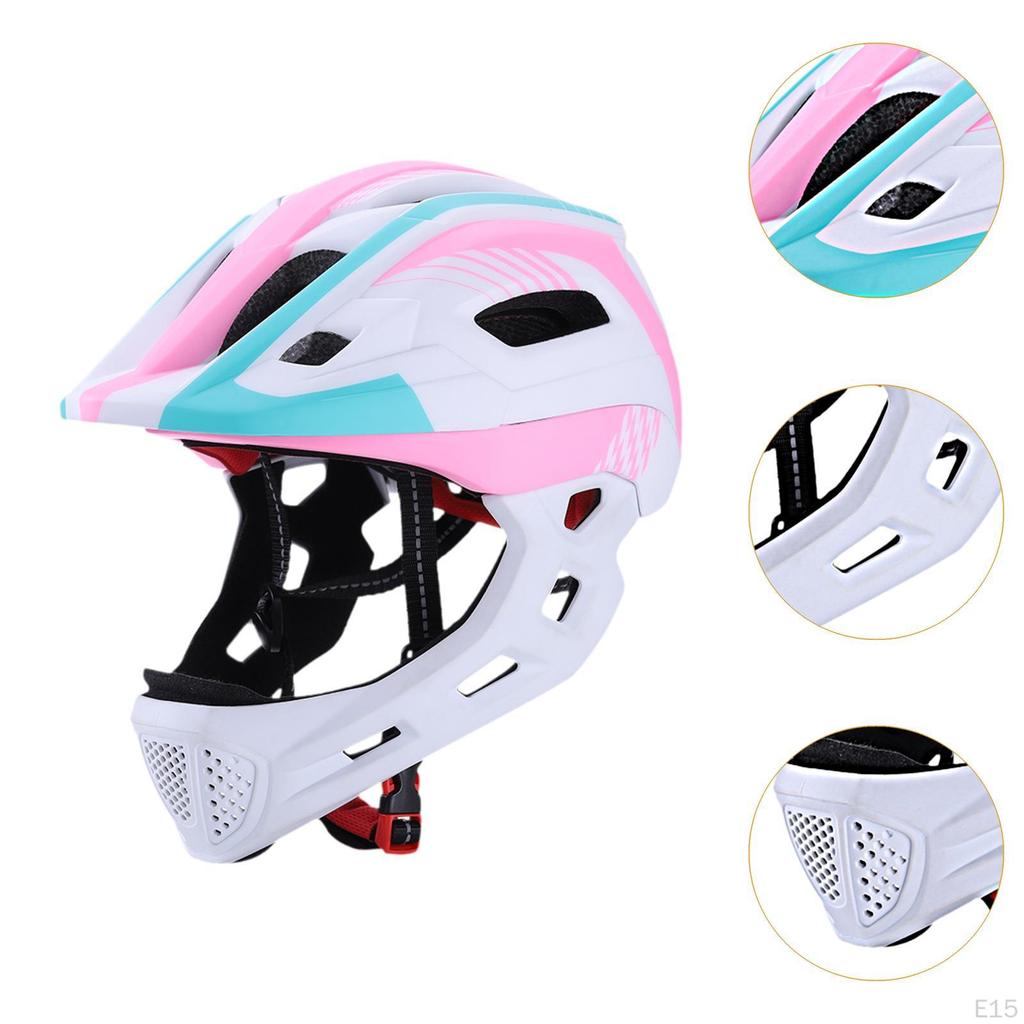 Kinder Fahrradhelm Kinder Vollgesicht Belüftung Tragbar Straße Berg für Roller