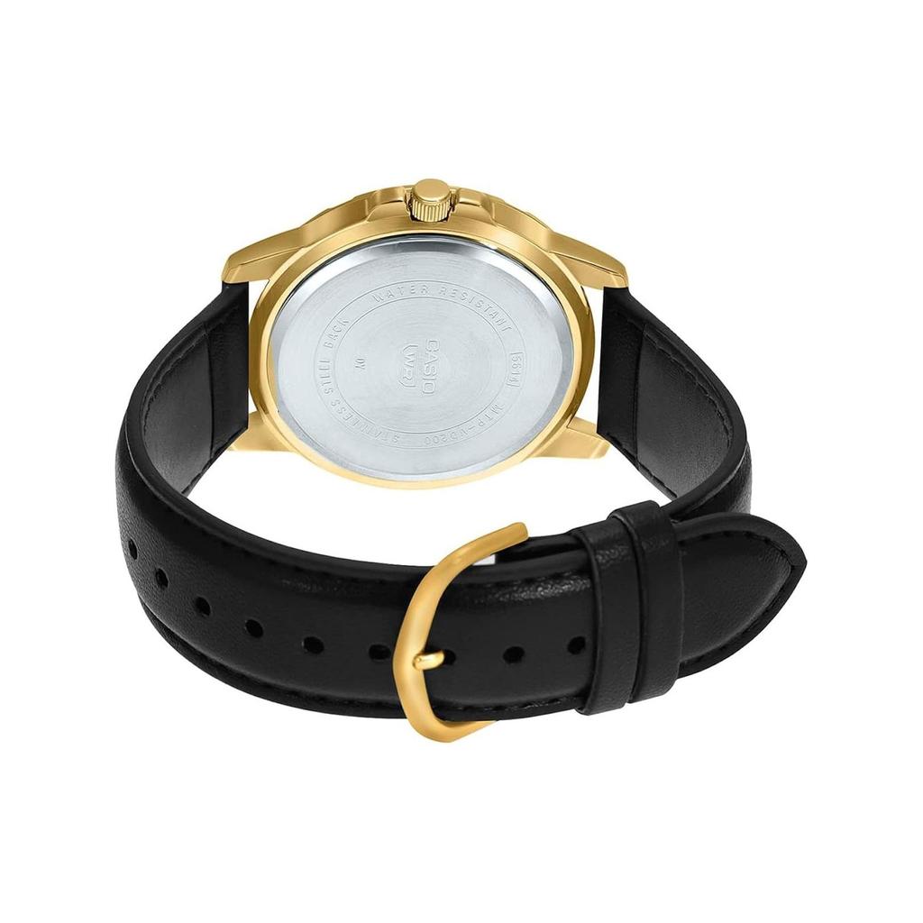 Casio Standard Series Quartz Movement Leather Strap Watch Men watches Black MTP-VD200GL-1BUDF
