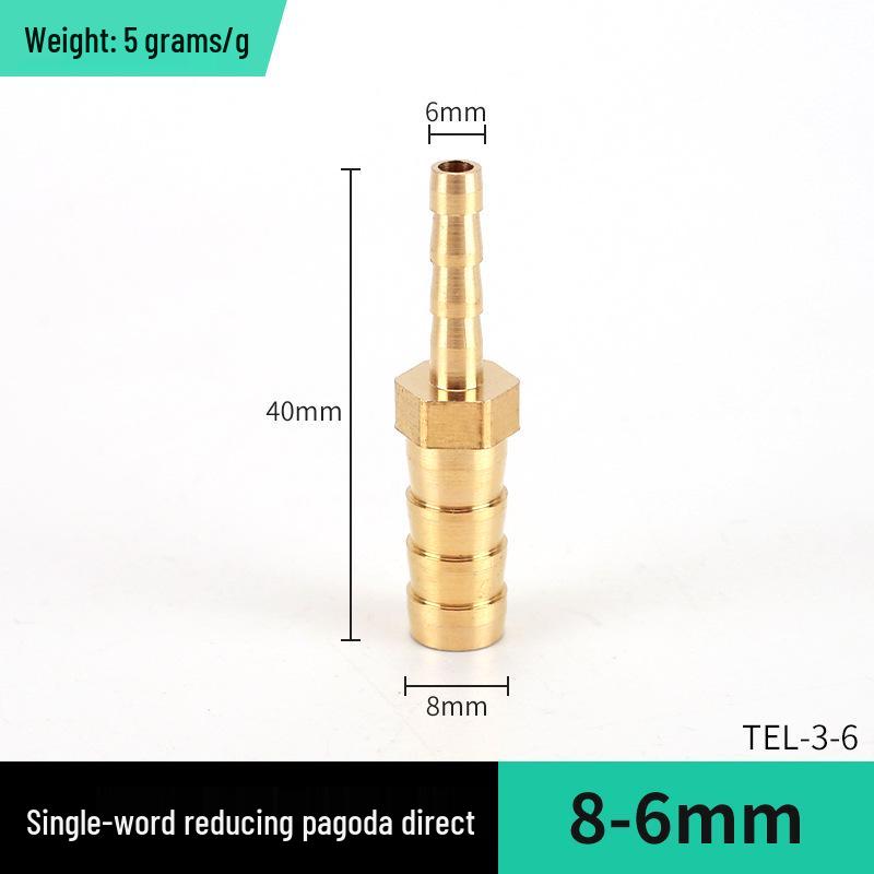 Brass L-Shaped Reducing Pagoda Plug, 4mm-19mm Conversion Hose Fitting