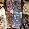 2 Sheets Vintage Scrapbook Aesthetic Journaling Supplies Kit English Alphabet Number Symbol Stickers Retro Letter Decals