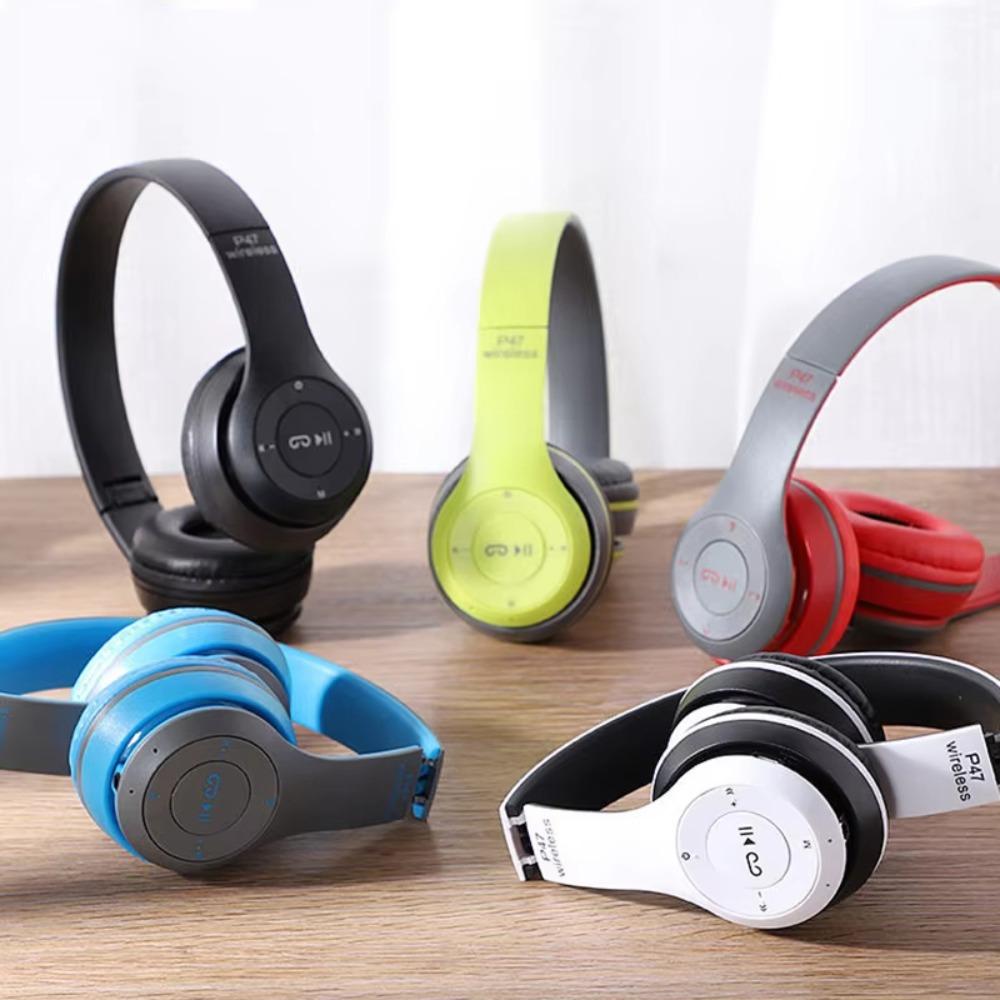 Head Mounted P47 Bluetooth Headset HiFi Sound P47 Wireless Headset Fashion P47 Headphone  Sports