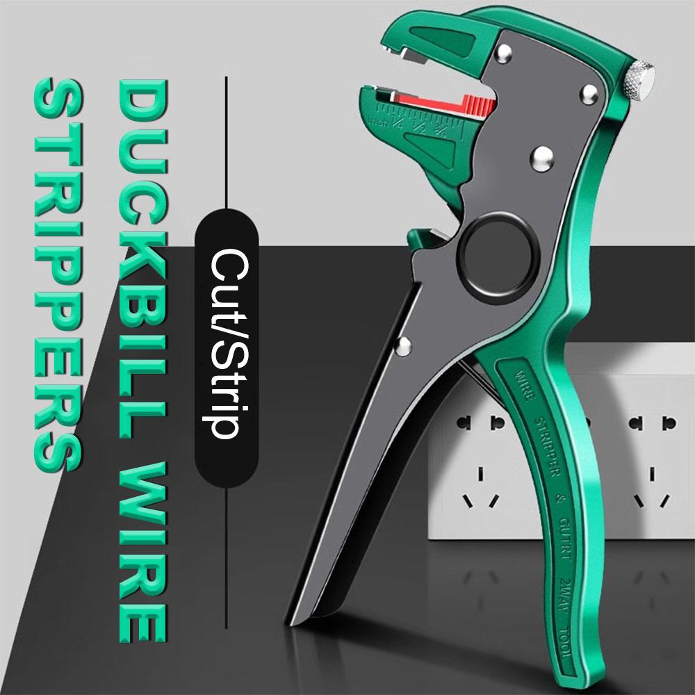 Duckbill Automatic Wire Stripping Pliers Wire Stripper Network Pliers for Flat Wire Duckbill Stripping Tool 0.2 to 6mm Range