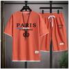 Summer 2025 new men's suit, street fashion, men's basketball T-shirt, outdoor sports suit, Los Angeles letter-printed men's shor