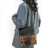 Schultertasche mit Leopardenmuster Damen Retro Mehrschichtige Handytasche