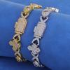 Christmas Gift 15mm Cross Eye Cuban Chain Iced 5A Cubic Zirconia Hip Hop Fashion Men's and Women's Jewelry Bracelet