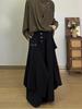 Men's Premium Japanese Nine-Point Wide-Leg Skirt Pants with Irregular Buttons
