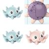 Colorful Automatic Sensory Water Spraying Light Up Octopus Bath Toy For Kids