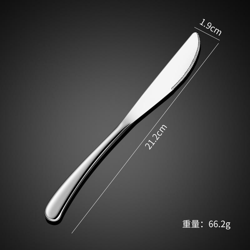 Thickened elegant 304 stainless steel tableware, knife, fork, spoon, steak set series, western coffee dessert spoon