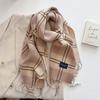 Autumn and winter new versatile scarf women's thickened woven thick beard fringed warm scarf imitation cashmere shawl