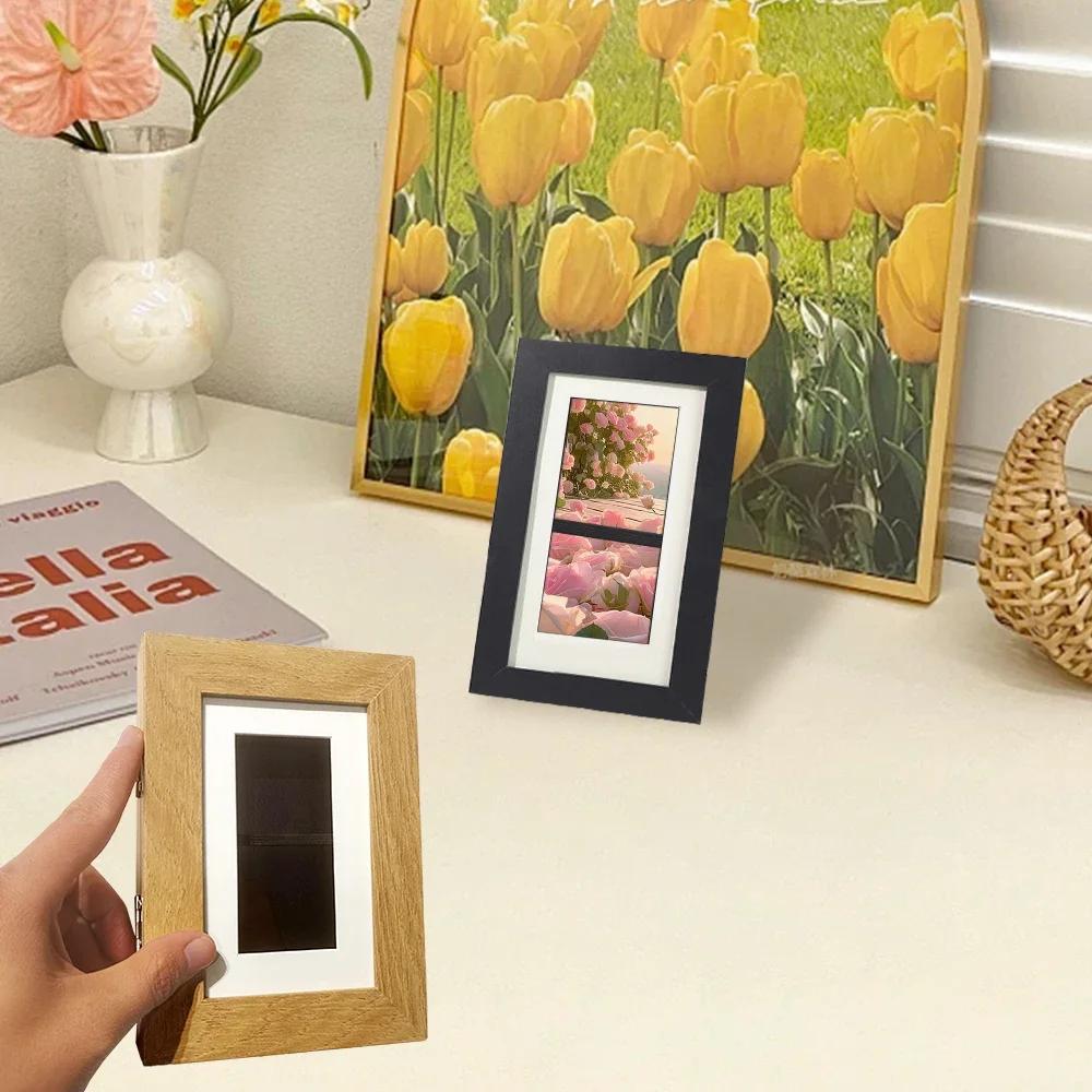 6 Inch Table Photo Frame Ornaments Hollow 3D Wood Wall Hanging Photo Frame Hiding Safe Private Money Box Picture Frame Albums